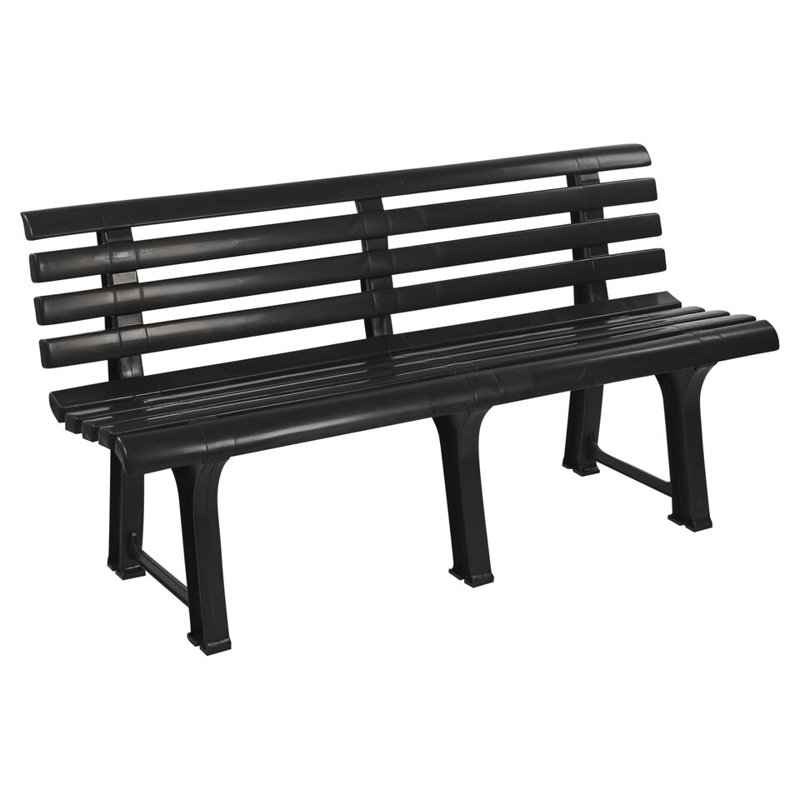 Plastic Garden Bench, Black