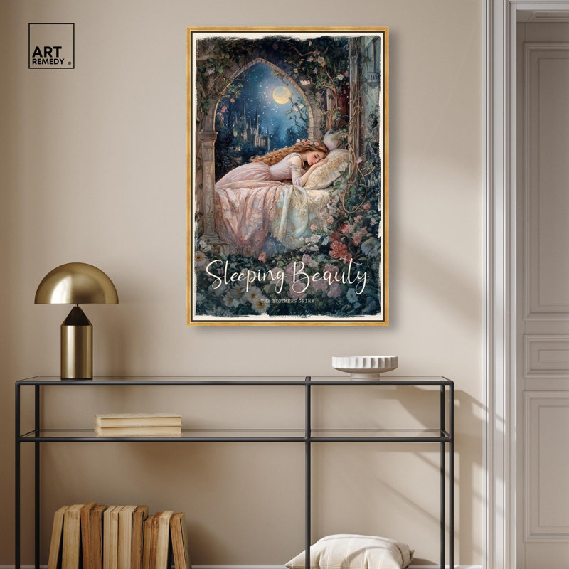 «Classic Sleeping Beauty», toile classique par Art Remedy, H 37 po x l 25 po, Cadre flottant doré
