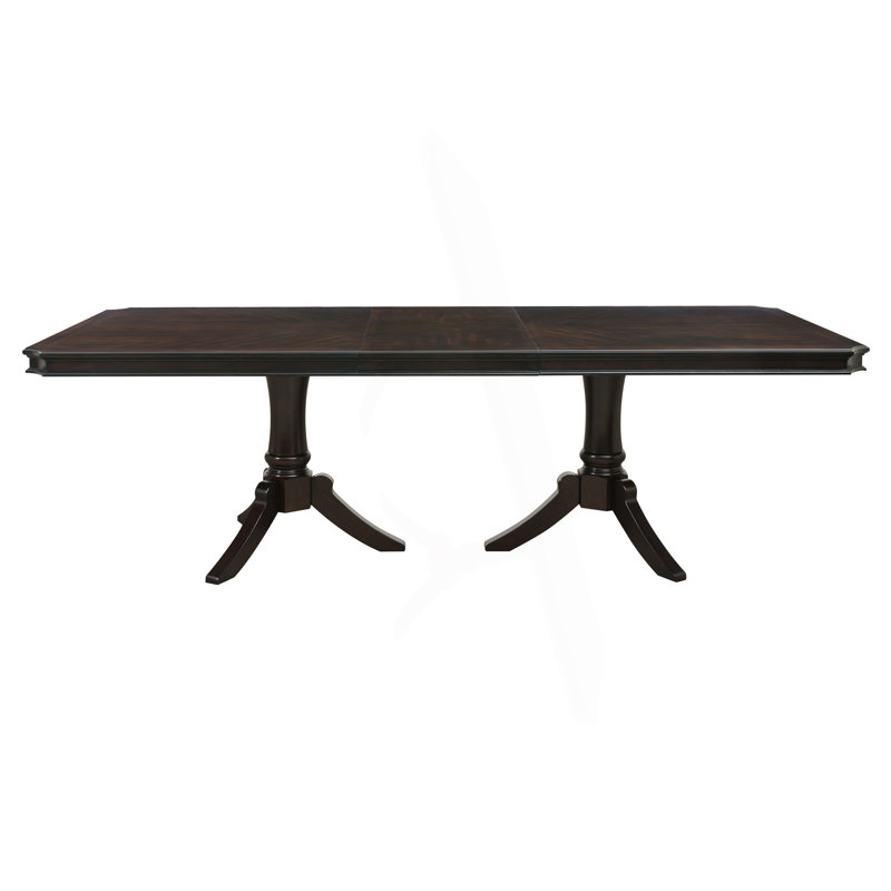 Table de salle à manger 1pc avec rallonge et base à double piédestal