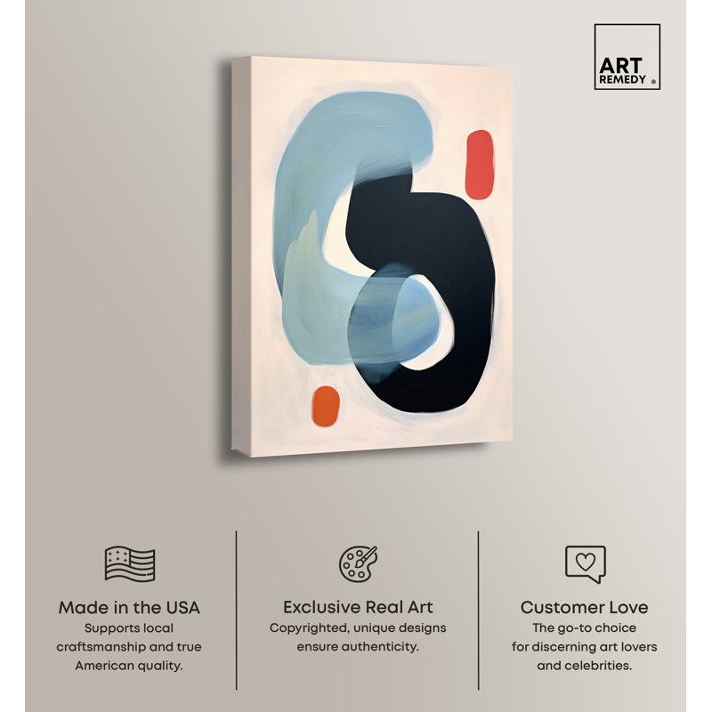 Modern Earbuds Abstract Shapes Canvas Wall Art, 10" x 15"