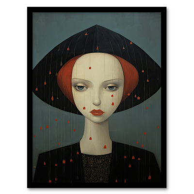 Don't Rain on My Parade Red Haired Woman 1 Piece Single Picture Frame Wall Art