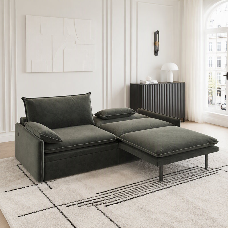Upholstered 81.1 Sofa, DARK GREY Chenille