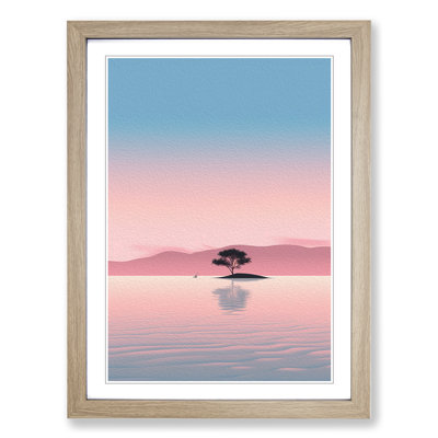 Lake Minimalism - Single Picture Frame Print on Wood