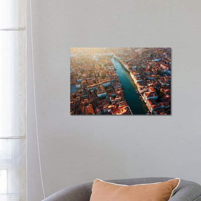 Aerial Sunset Over The Grand Canal, Venice, Italy by Matteo Colombo - Gallery-Wrapped Canvas Giclée on Canvas