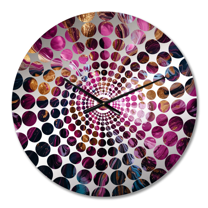 Tikera - Horloge murale abstraite à encre liquide, Médium