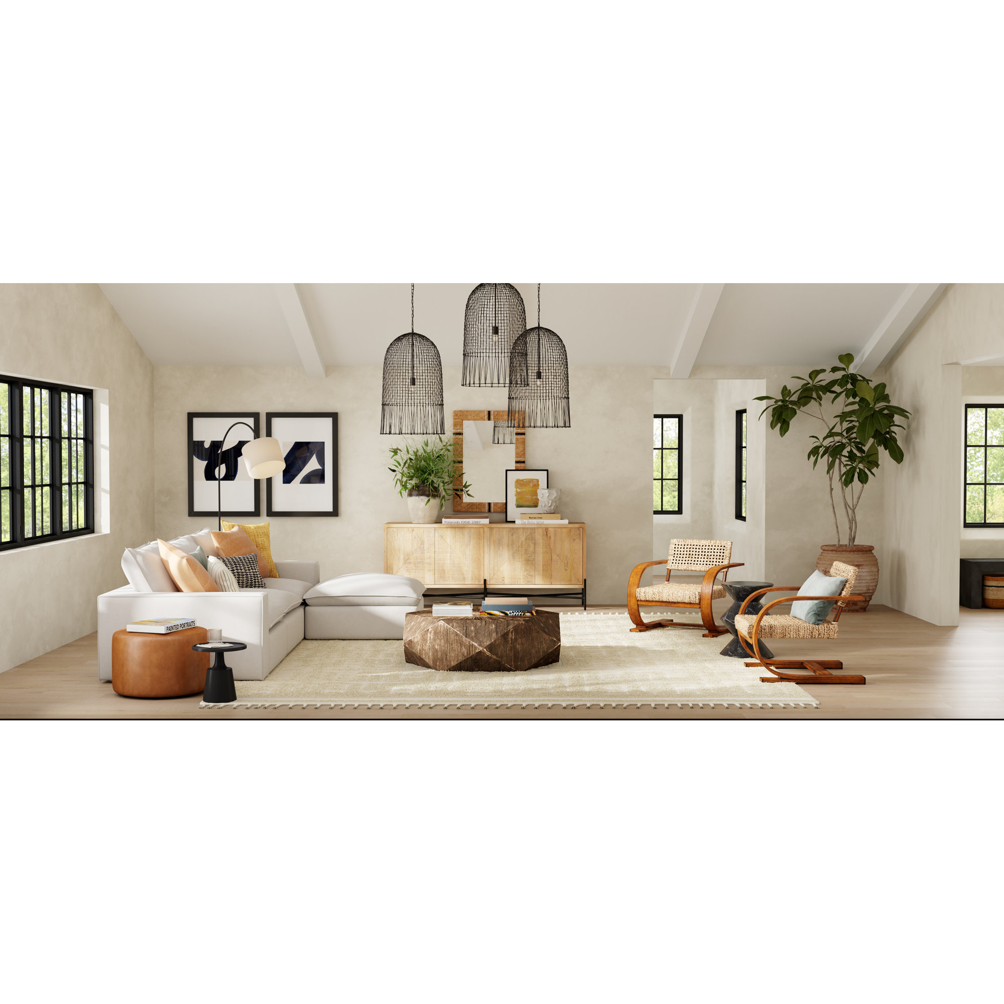 Michaela Handmade Beige Rug, Rectangle 7'9" x 9'9"