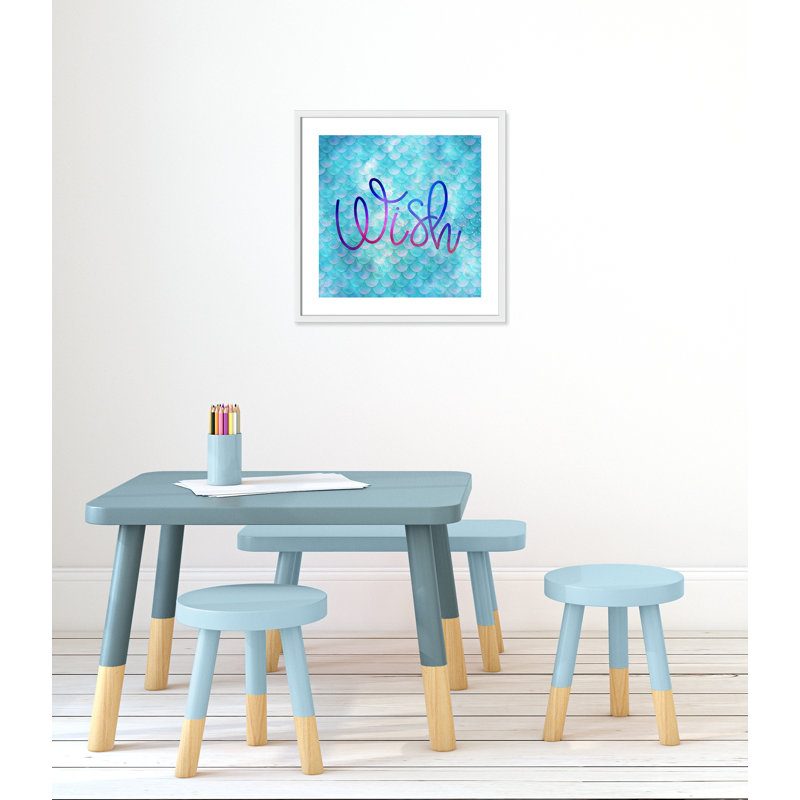 Décoration murale désir pour enfants, Cadre blanc, H 23,5 po x l 23,5 po x P 1,19 po
