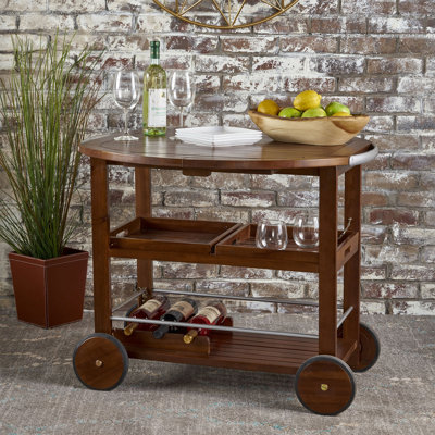 Adjustable Bar Cart With Removable Trays And Wine Storage, Perfect For Modern Industrial Home Entertainment.