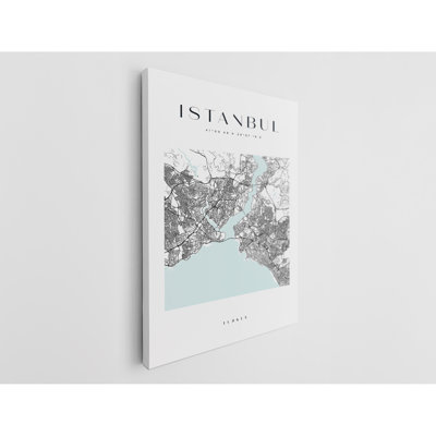 Istanbul Map Print Turkey Canvas Print