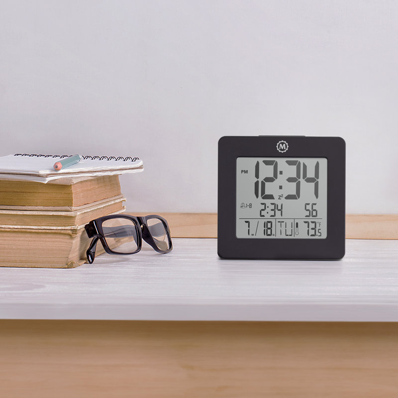 Digital Electric Tabletop Clock with Alarm, Black