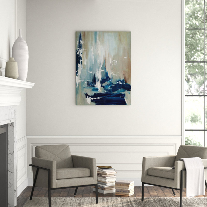 Light From Dark Painting by Barclay Butera, Hand Embellished, 53" H x 40" W