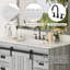  Meuble-lavabo simple 48 po avec comptoir en pierre d'ingénierie, lavabo de porte de grange coulissante, gris