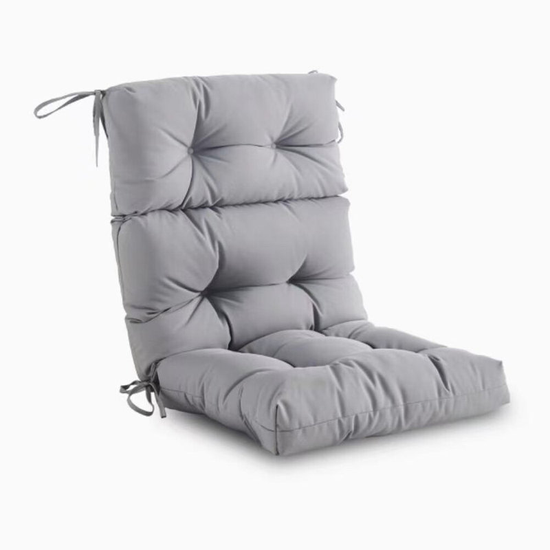 Coussin de dossier de chaise d'extérieur / intérieur, coussins de chaise berçante à dossier haut pliable, Gray