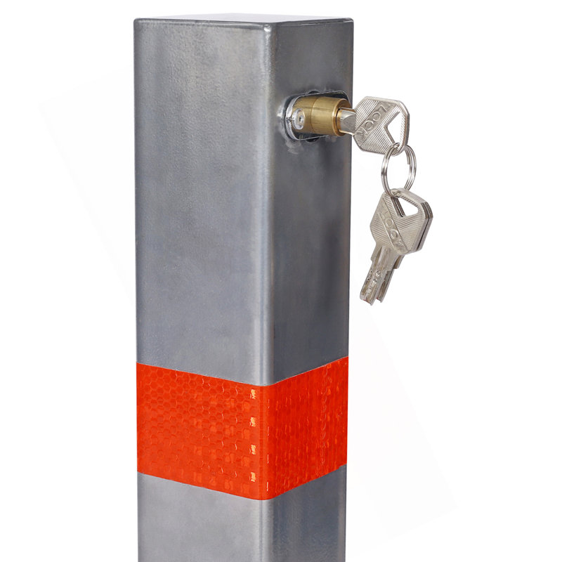 Parking Bollard,Pole Barrier With Lock ,Car Parking Protection Posts,Home Garage Street Decor ,Parking Barrier Square Gray