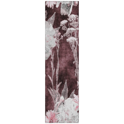 Machine Washable Indoor/Outdoor Chantille ACN2796 Floral Rug