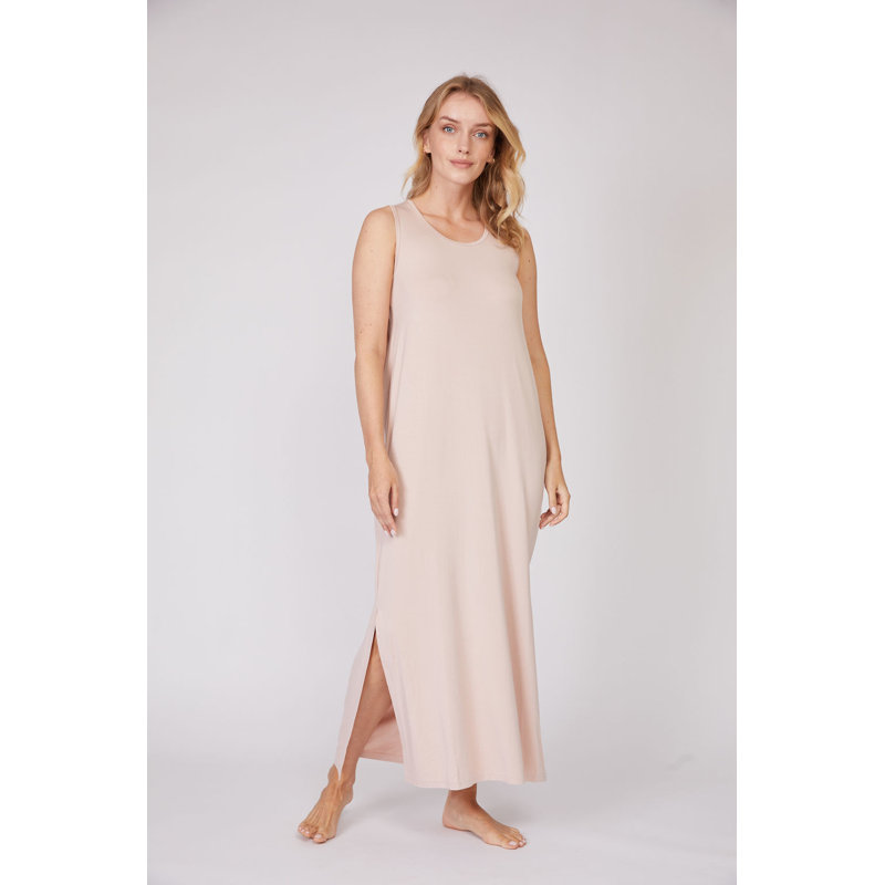 Robe drapée sans manches pour femme, Rose, M