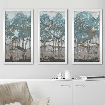 « muteed aquarelle forest », reproduction de peinture à l’aquarelle à l’impression multi-parties