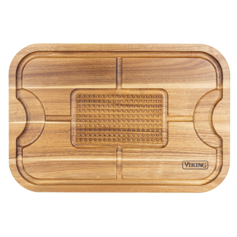 Viking Acacia Carving Board with 3-Piece Carving Set