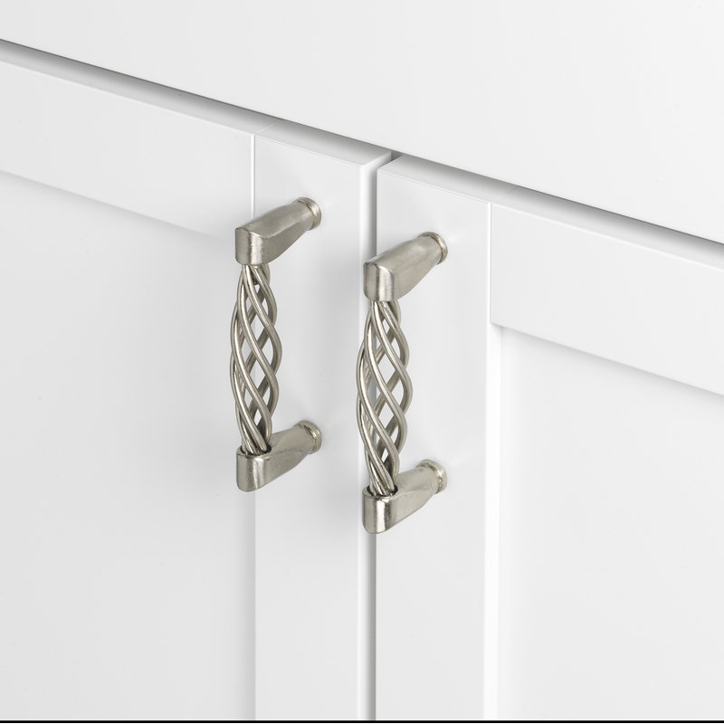 Ensemble de 25 poignées de cage à oiseaux 3 3/4 po d'un centre à l'autre, Nickel satiné, 3.75", 25