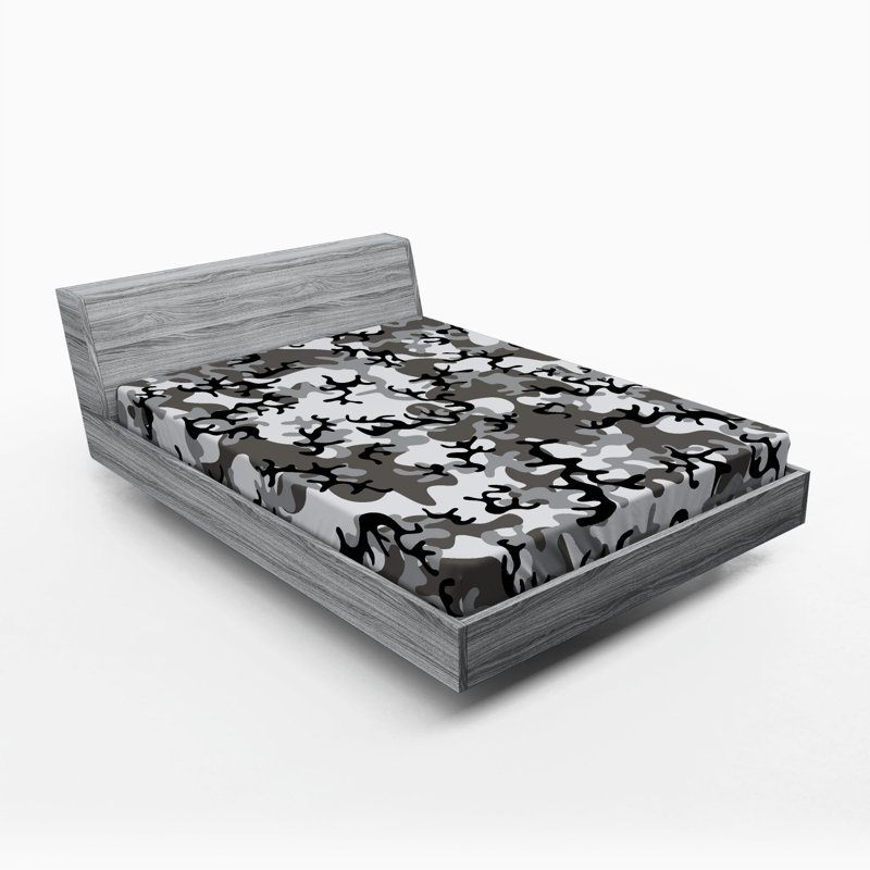 Microfiber Camouflage Fitted Sheet, Full Fitted Sheet