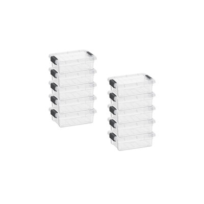  X Mini Storage Container Plastic Crayon Box Stackable Clear Arts and Sewing Organizer, 0.7 Quart, 36 Pack