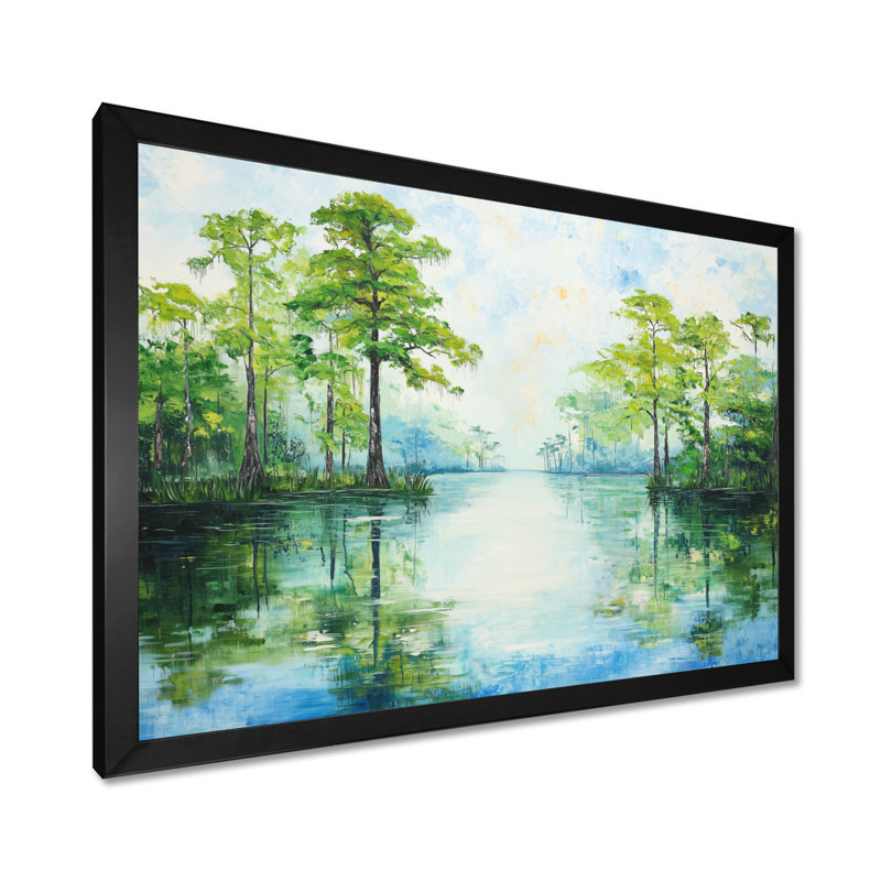 Décoration murale Caddo Lake - Texas, Single Picture Framed Print without Mat, Black, 12" H x 20" W