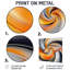 Motif géométrique orange II - décoration murale abstraite en métal, impression géométrique en métal-232686731