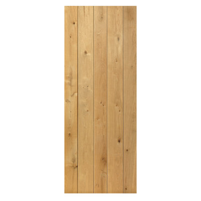Rustic Oak Ledged Solid Internal Door Unfinished