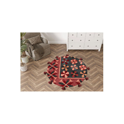 Tapis décoratif lavable à la machine rose