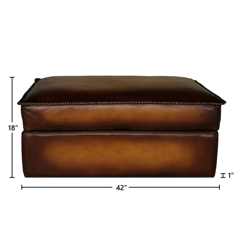 Urban Cowboy Leather Ottoman, Polo (Maestro Artisano), Espresso