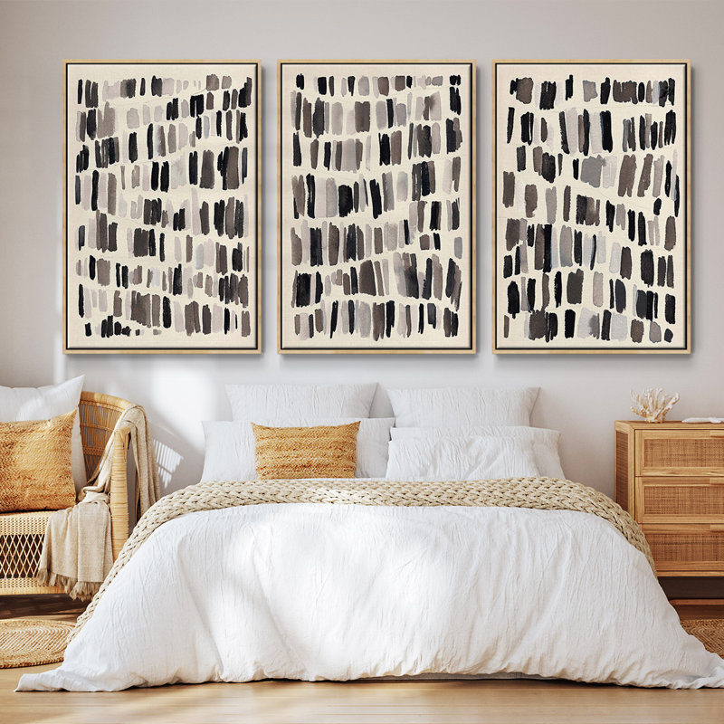 «Chalk and Flint I», ensemble de 3 cadres photo sur toile, Naturel, H 40 po x l 78 po