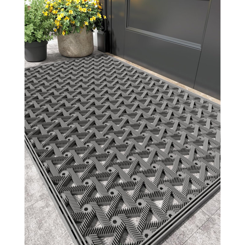 Paillasson antidérapant pour l'extérieur, Gris, L 31,5 po x L 48 po