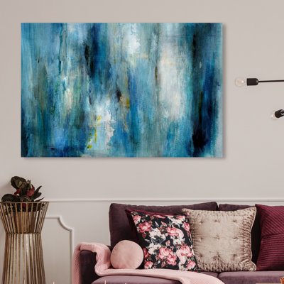 " Abstract Plenty Blue Rain, Modern & Contemporary Blue "