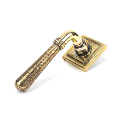 Hammered Newbury Lever on Rose Set (Square) - Unsprung