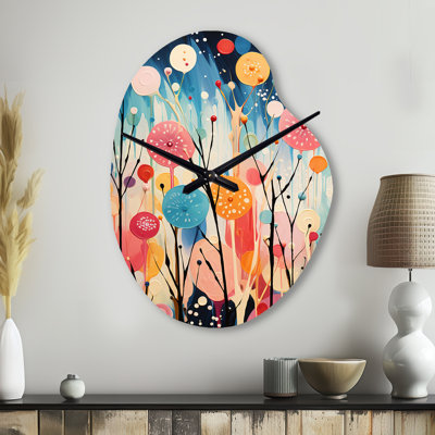Horloge murale Falona colorée Mid Century