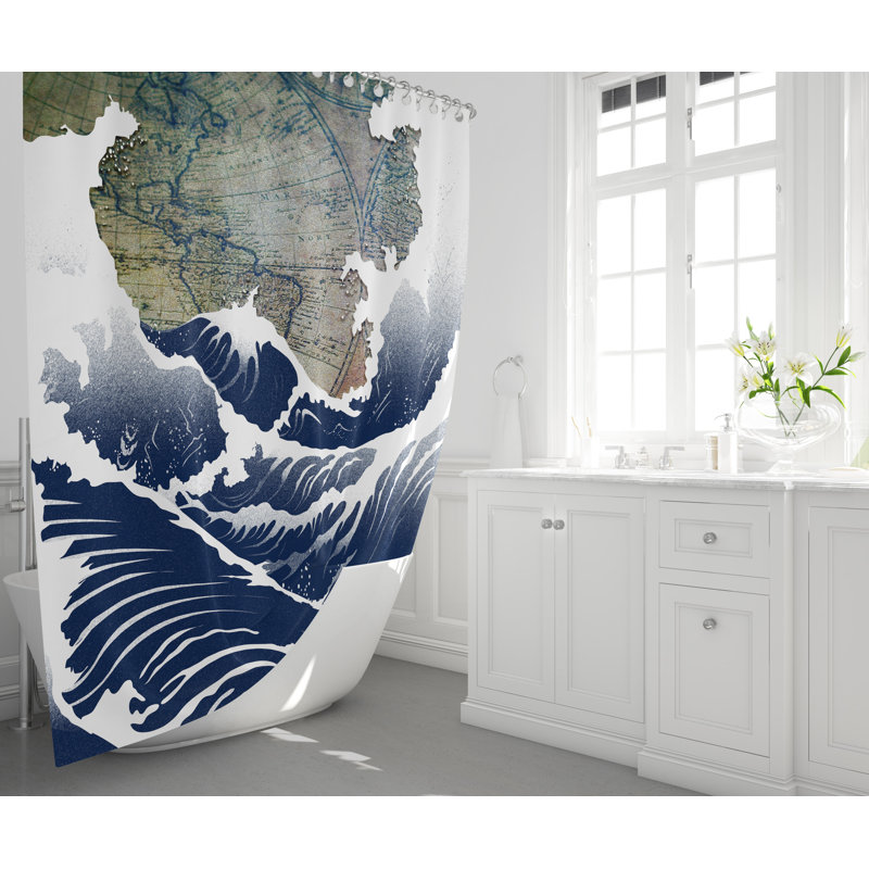 Rideau de douche Ocean Waves, H 72 po x l 70 po
