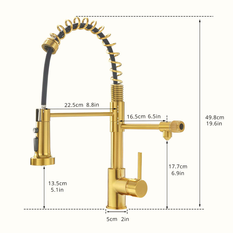 HOOSENG Pull Down Touch Kitchen Faucet, Gold