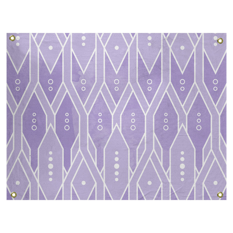 Tapisserie murale treillis, H 26 po x l 36 po, Mauve