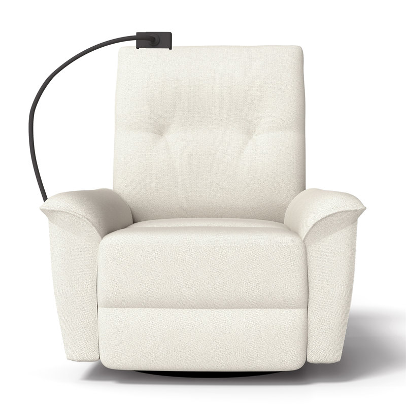 270° Power Swivel Rocker Recliner Chair W/ Phone Holder, Beige