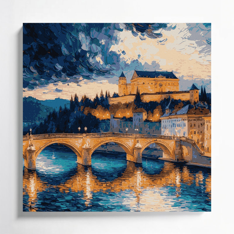Art mural sur toile grise avec cités, villes de Ljubljana, H 16 po x l 16 po