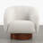 32.5″ Sculptural Boucle Swivel Chair with Thick Wood Base-133251270