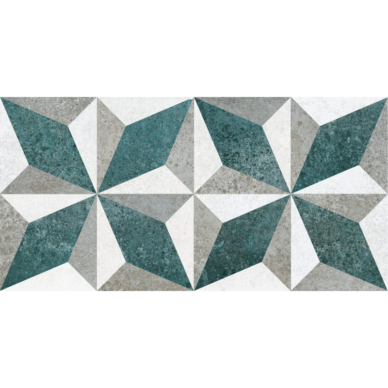 19.13" x 38.6" Porcelain Wall & Floor Tile, Steel Copper