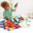 1 Set Wooden Block Toy Smooth Edge Coordinate Focus Wooden Enlightenment Rainbow Changeable Combination Puzzle Toy for Baby Products