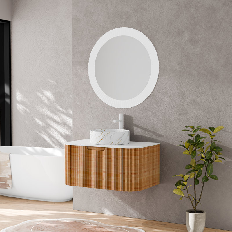 Ensemble de meuble-lavabo mural 30 po Echoe, Orange clair