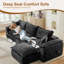 Canapés modulaires, canapé modulaire désossé avec siège profond et coussin moelleux, canapé modulaire confortable avec repose-pieds convertible, aucun assemblage requis-371851650