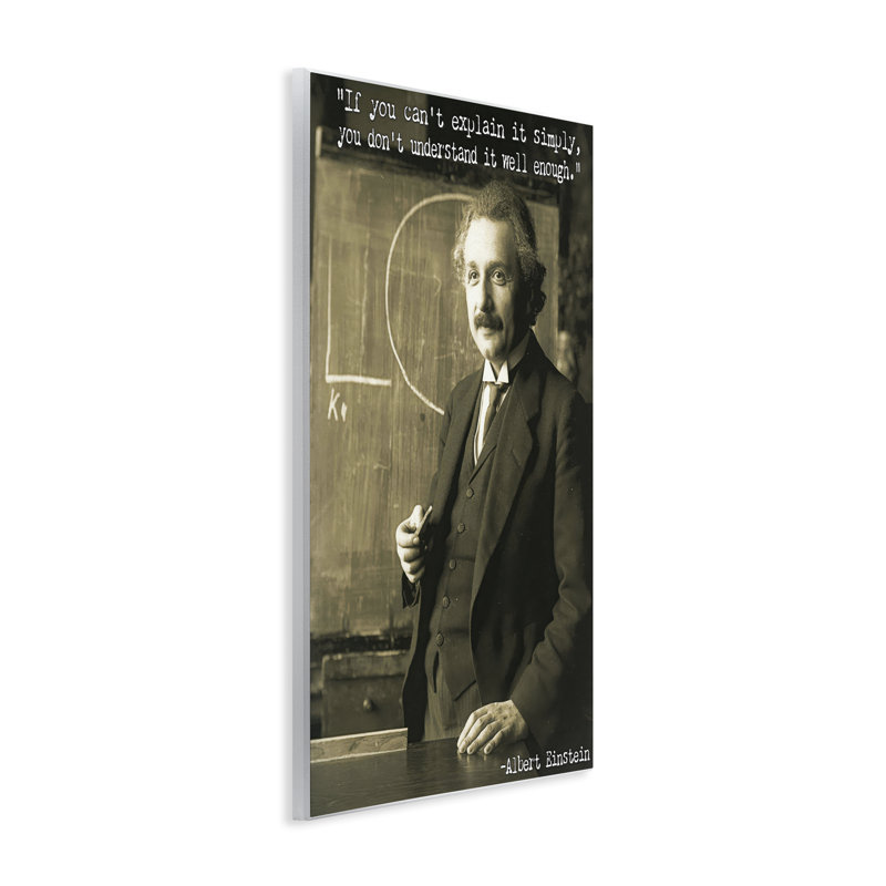 Inspiring Einstein Quote Wall Plaque Art by Graffi*tee Studios, 15" H x 10" W