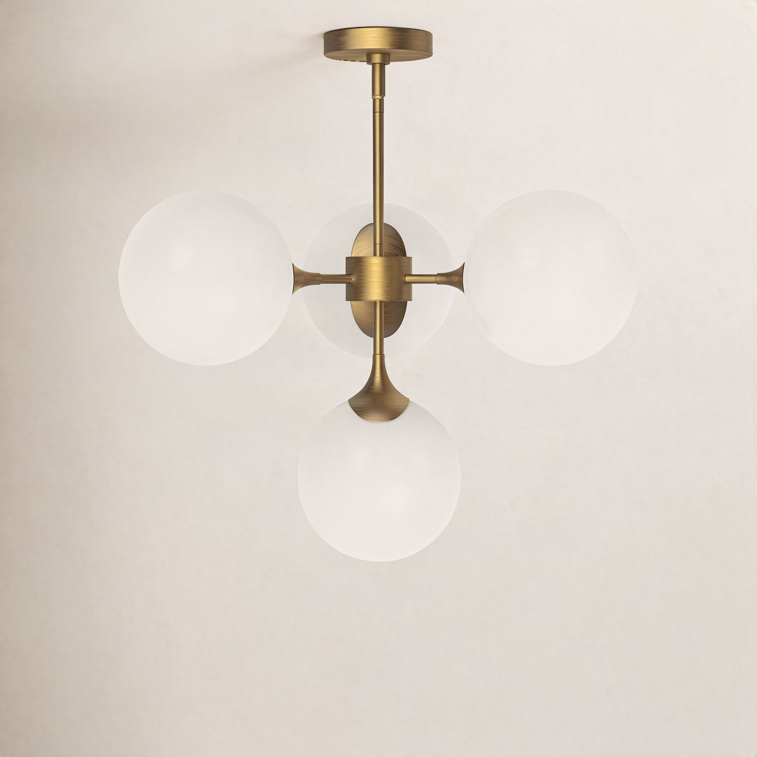 Nedra 4 - Light Chandelier, Aged Gold