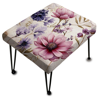 Toile florale mauve sereine avec aquarelle florale
