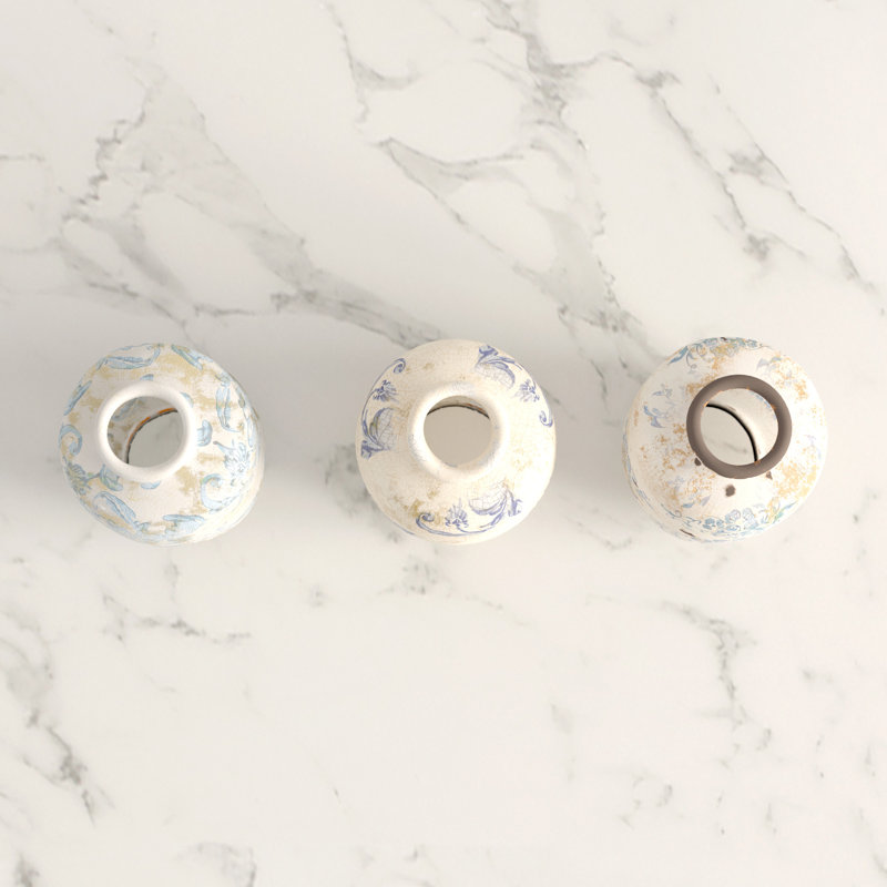 Decorative Terra-cotta Vases with Heavy Distressing
