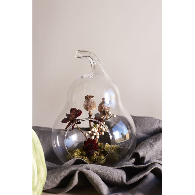 Poire Terrarium, H 10,25 po x l 7,25 po x P 7,25 po